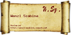 Wenzl Szabina névjegykártya